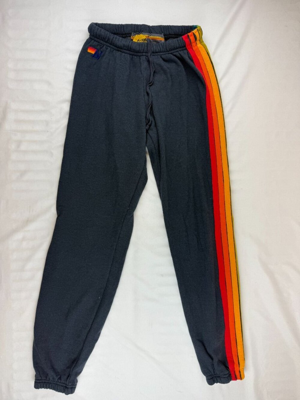 Aviator Nation 5 Stripe Sweatpants Womens Small Gray Joggers